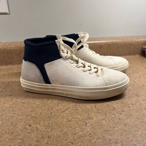 Rothys The High Top Hudson Cream White Womens White Blue Size 7.5 High Top Shoes